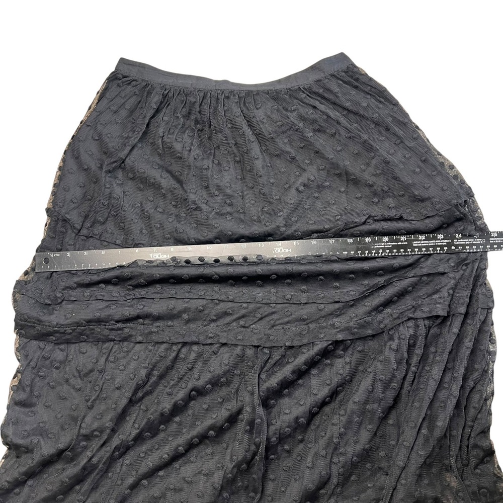 The Great Black Swiss Dot Tulle Maxi Skirt Tiered Mesh Size 3 Large - Picture 9 of 12